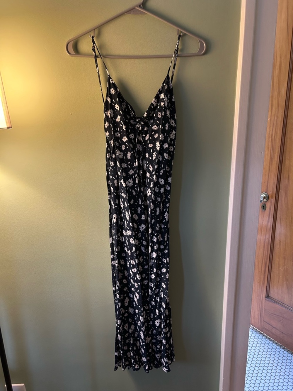 Rouje Navy Floral Slip Midi Dress with White Blooms - Picture 12 of 14